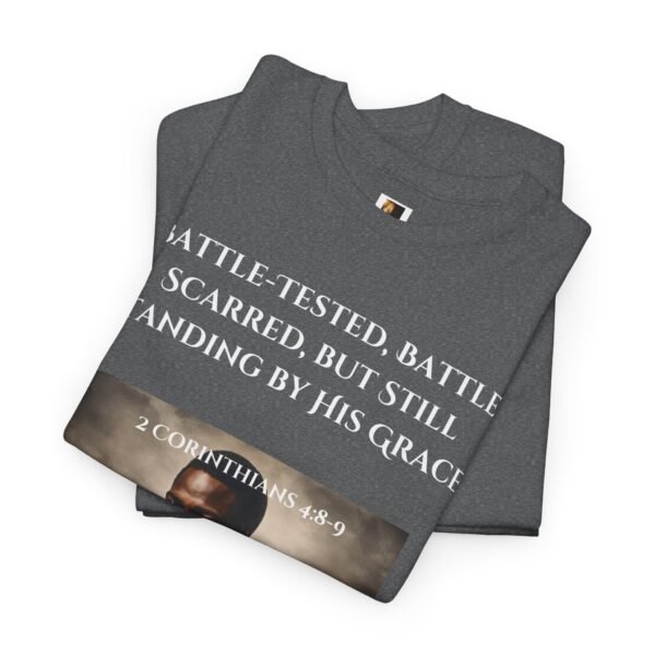 Battle-Tested 2Corinthians 4:8-9 Unisex Heavy Cotton Tee African American Male - Image 18