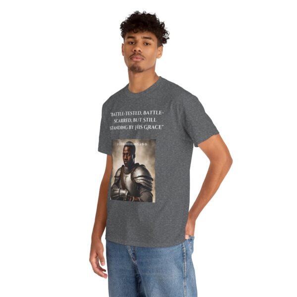 Battle-Tested 2Corinthians 4:8-9 Unisex Heavy Cotton Tee African American Male - Image 17
