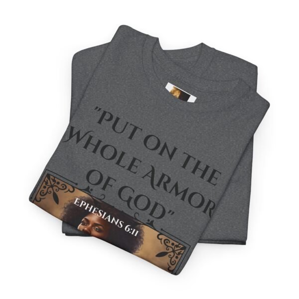 Armor Of God Ephesians 6:11 Unisex Heavy Cotton Tee African American Female - Image 12