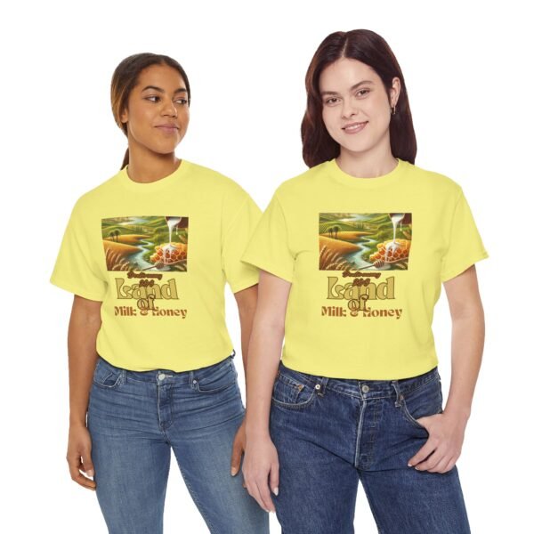 🔥 NOW AVAILABLE – THE ISRAELITE MERCHANT™ BRAND 🔥 "Land of Milk and Honey™" Unisex Heavy Cotton Tee - Vintage Style Graphic Shirt - Image 4