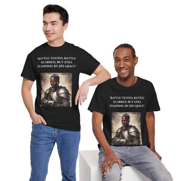 Battle-Tested 2Corinthians 4:8-9 Unisex Heavy Cotton Tee African American Male - Image 5