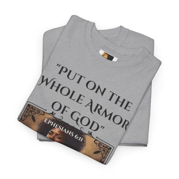 Armor Of God Ephesians 6:11 Unisex Heavy Cotton Tee African American Female - Image 6