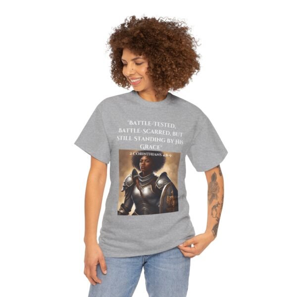 Battle-Tested 2Corinthians 4:8-9 Unisex Heavy Cotton Tee African American Female - Image 6