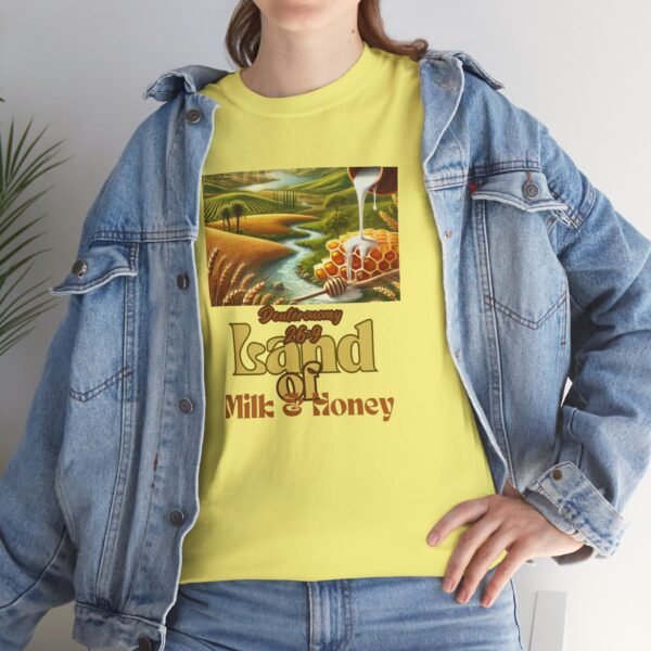 🔥 NOW AVAILABLE – THE ISRAELITE MERCHANT™ BRAND 🔥 "Land of Milk and Honey™" Unisex Heavy Cotton Tee - Vintage Style Graphic Shirt - Image 3