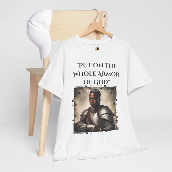 Armor Of God Ephesians 6:11 Unisex Heavy Cotton Tee African American Male - Image 6