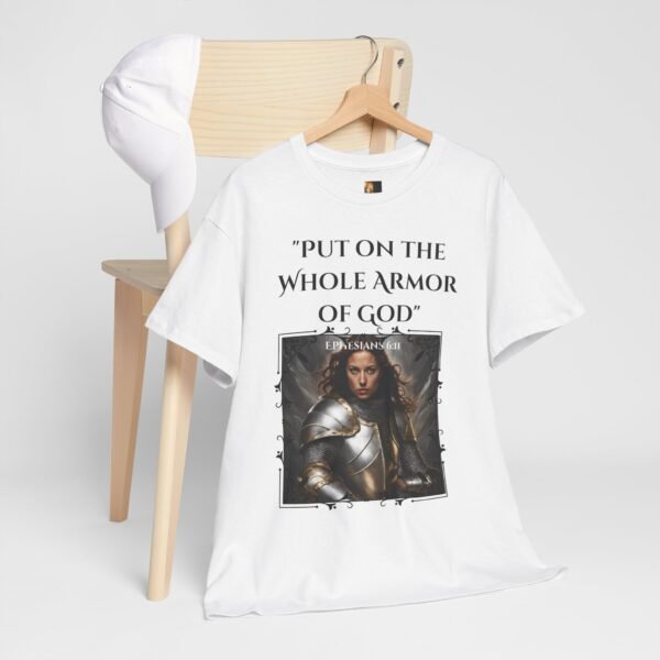 Armor Of God Ephesians 6:11 Unisex Heavy Cotton Tee European Female - Image 3