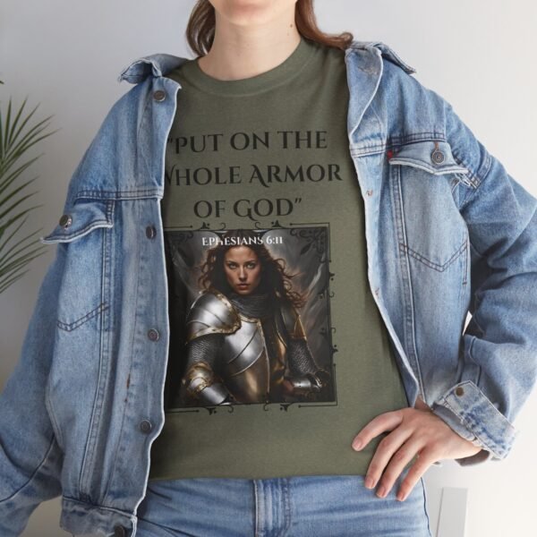 Armor Of God Ephesians 6:11 Unisex Heavy Cotton Tee European Female - Image 7