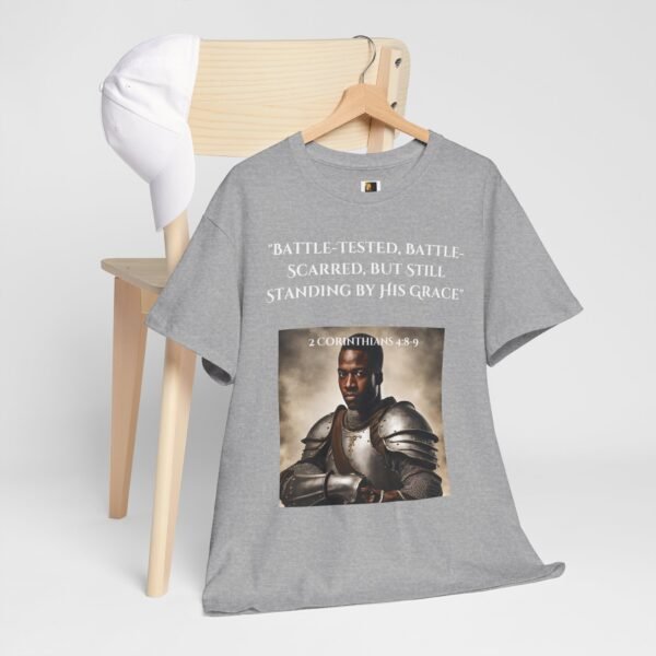 Battle-Tested 2Corinthians 4:8-9 Unisex Heavy Cotton Tee African American Male - Image 10