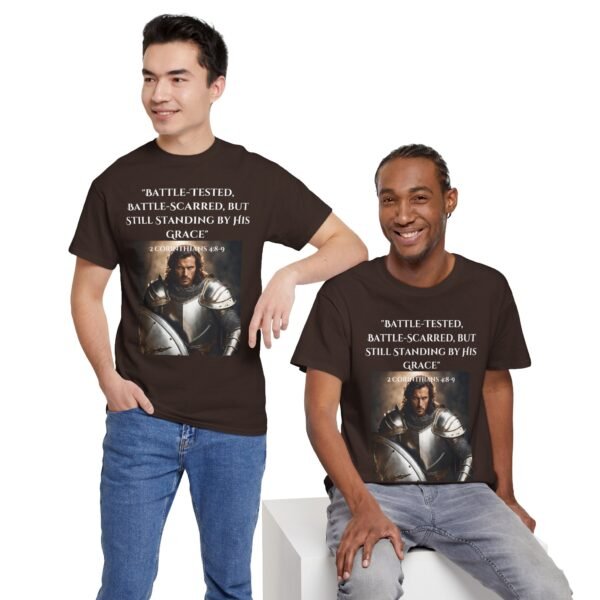 Battle-Tested 2Corinthians 4:8-9 Unisex Heavy Cotton Tee European Male - Image 6