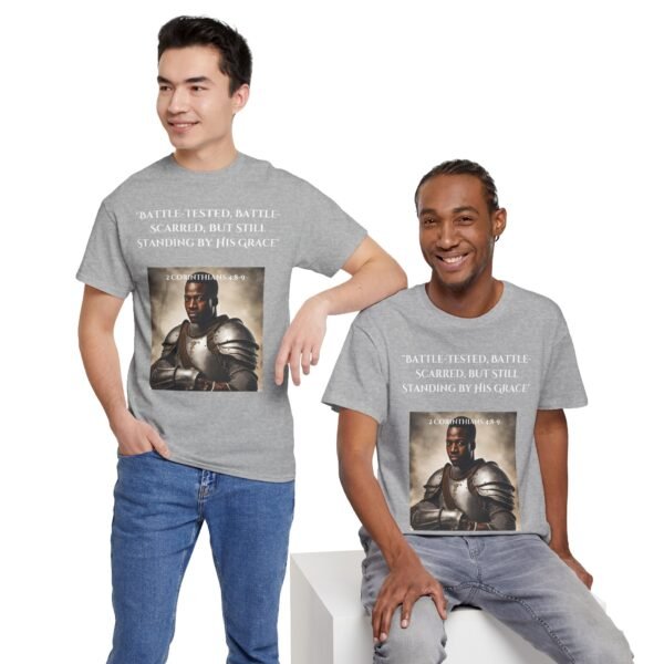 Battle-Tested 2Corinthians 4:8-9 Unisex Heavy Cotton Tee African American Male - Image 7