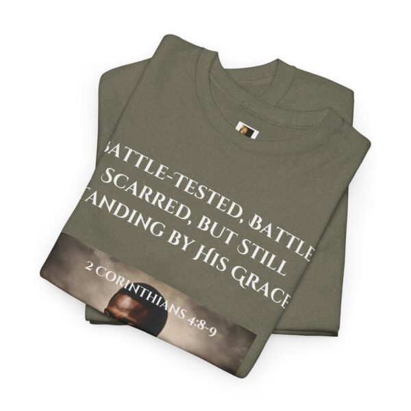 Battle-Tested 2Corinthians 4:8-9 Unisex Heavy Cotton Tee African American Male - Image 16