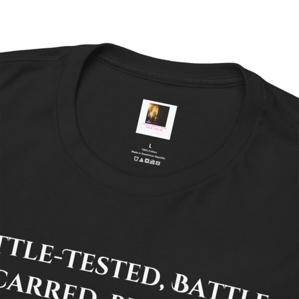 Battle-Tested 2Corinthians 4:8-9 Unisex Heavy Cotton Tee African American Male - Image 3