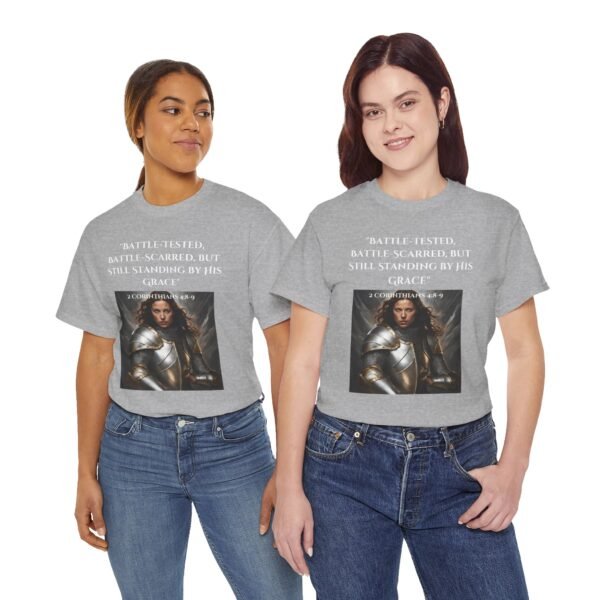 Battle-Tested 2Corinthians 4:8-9 Unisex Heavy Cotton Tee European Female - Image 6