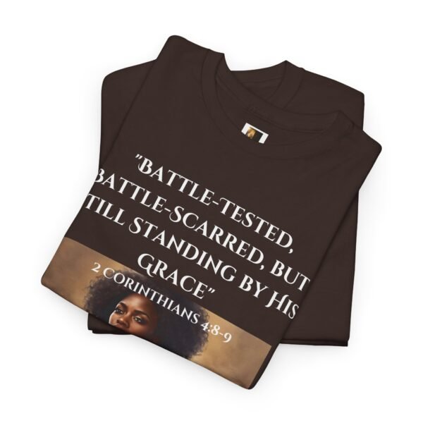 Battle-Tested 2Corinthians 4:8-9 Unisex Heavy Cotton Tee African American Female - Image 10