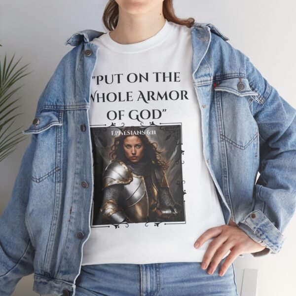 Armor Of God Ephesians 6:11 Unisex Heavy Cotton Tee European Female - Image 2