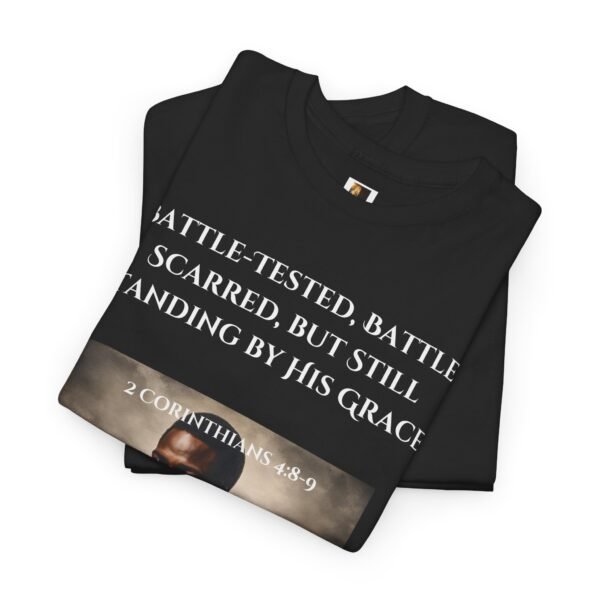Battle-Tested 2Corinthians 4:8-9 Unisex Heavy Cotton Tee African American Male - Image 4