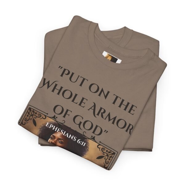 Armor Of God Ephesians 6:11 Unisex Heavy Cotton Tee African American Female - Image 8