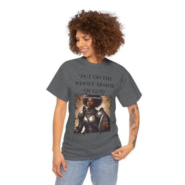 Armor Of God Ephesians 6:11 Unisex Heavy Cotton Tee African American Female - Image 11
