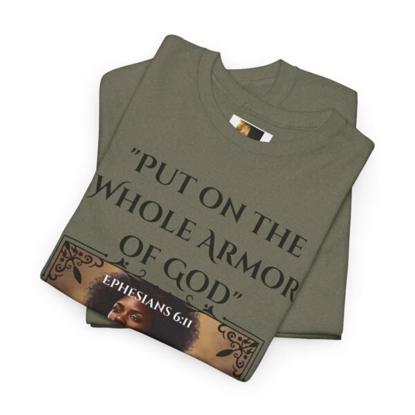 Armor Of God Ephesians 6:11 Unisex Heavy Cotton Tee African American Female - Image 10