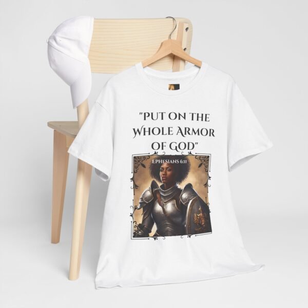 Armor Of God Ephesians 6:11 Unisex Heavy Cotton Tee African American Female - Image 2