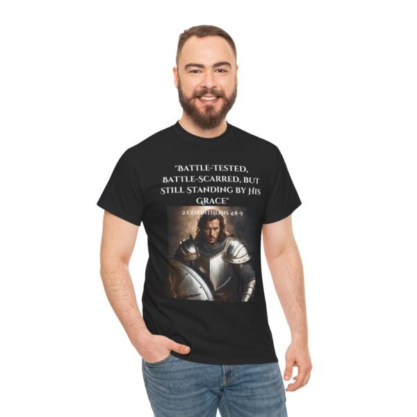 Battle-Tested 2Corinthians 4:8-9 Unisex Heavy Cotton Tee European Male