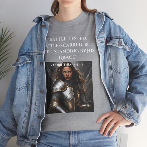 Battle-Tested 2Corinthians 4:8-9 Unisex Heavy Cotton Tee European Female - Image 5