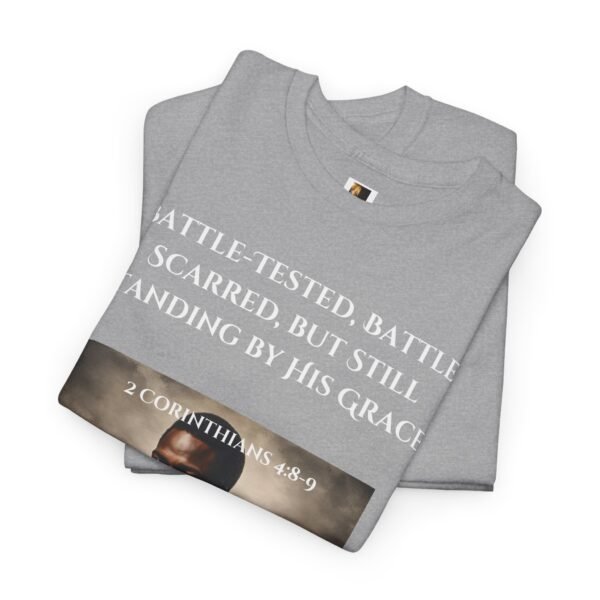 Battle-Tested 2Corinthians 4:8-9 Unisex Heavy Cotton Tee African American Male - Image 8
