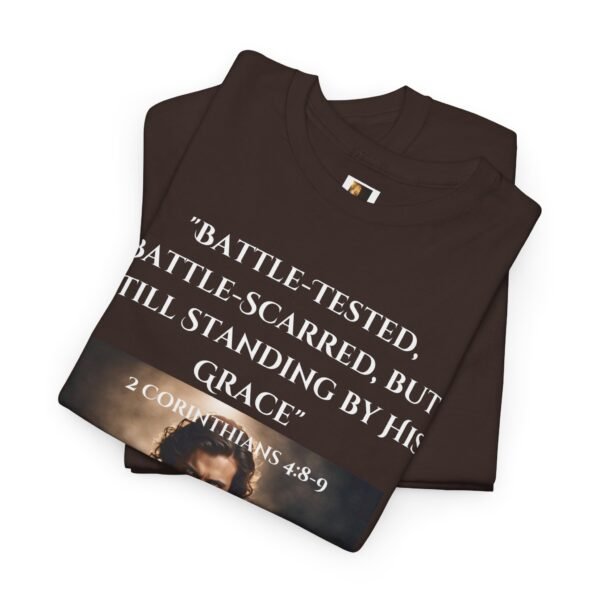 Battle-Tested 2Corinthians 4:8-9 Unisex Heavy Cotton Tee European Male - Image 7